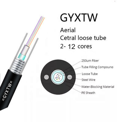 Cáp quang GYXTW 2 4 6 lõi với cấu trúc ống trung tâm