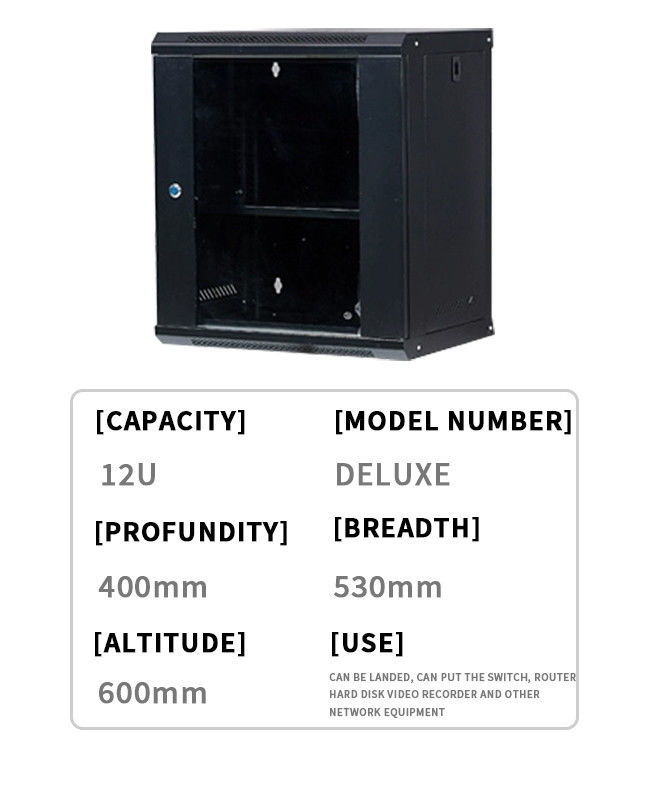 12U Wall Mount Network Cabinet,4- post Structure Fan- hỗ trợ rack mạng với hệ thống thông gió bền