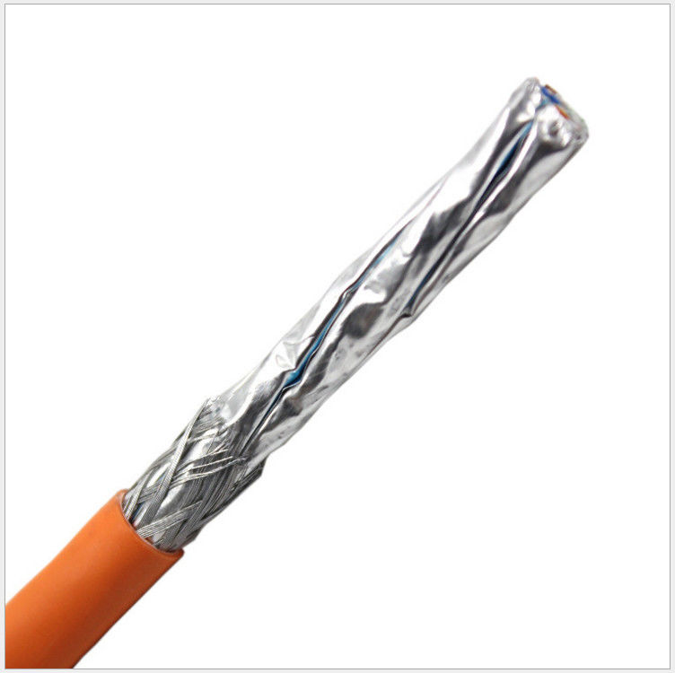 Al Foil 0,58mm Dây dẫn HDPE PVC Cách điện Cáp SFTP Cat6a, Cáp Ethernet Cat6a