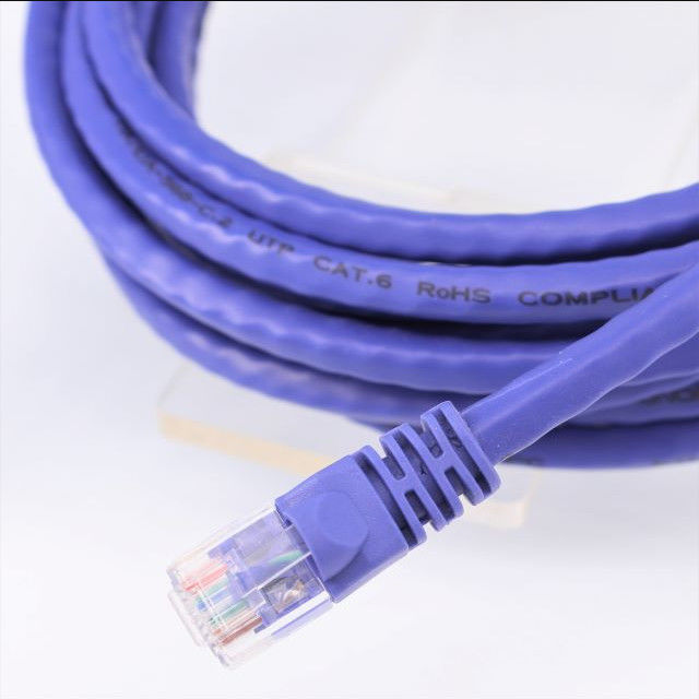 Màu tím Cáp Ethernet 50m Cat6 Đồng làm RJ45 8P8C