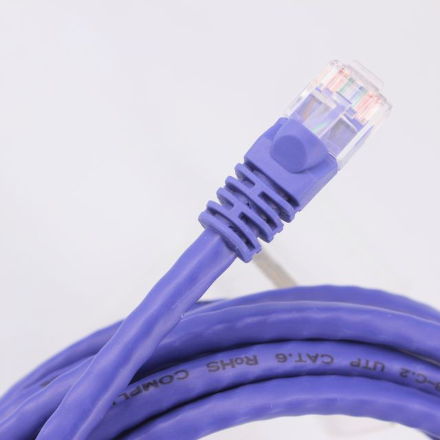 Màu tím Cáp Ethernet 50m Cat6 Đồng làm RJ45 8P8C