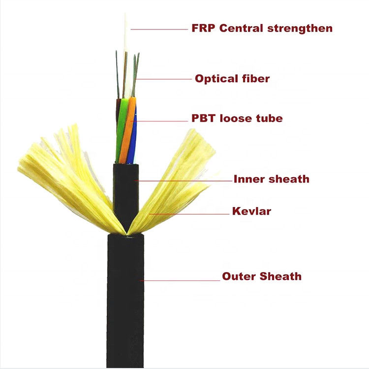 Ngoài trời 4 12 24 48 96 144 Cáp quang ống lỏng ADSS Core ADSS