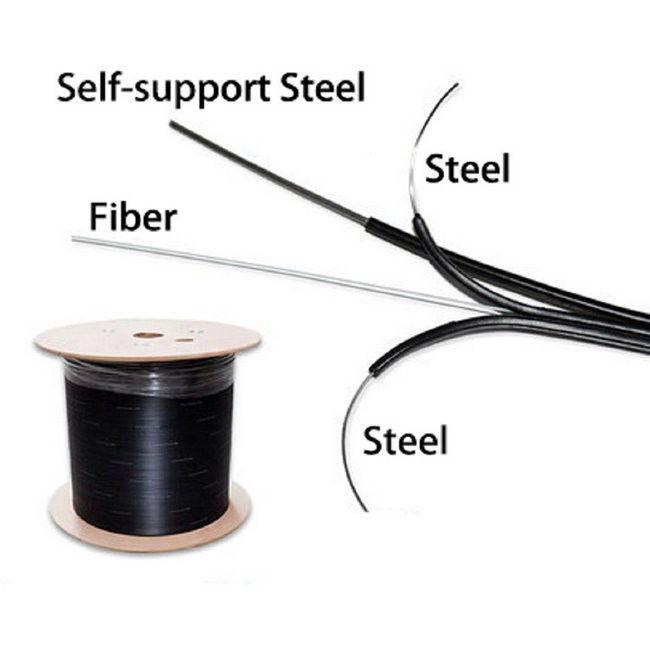 2 lõi tự hỗ trợ cáp dây thép sợi quang FTTH GJYXCH