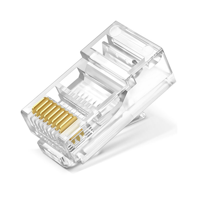 Đầu nối Ethernet Cat5 Cat6 8P8C RJ45 Nam UTP không được che chắn Đầu cắm mô-đun pha lê không được che chắn