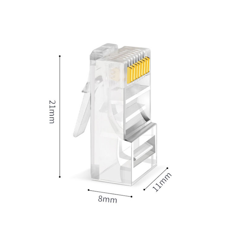 Đầu nối Ethernet Cat5 Cat6 8P8C RJ45 Nam UTP không được che chắn Đầu cắm mô-đun pha lê không được che chắn