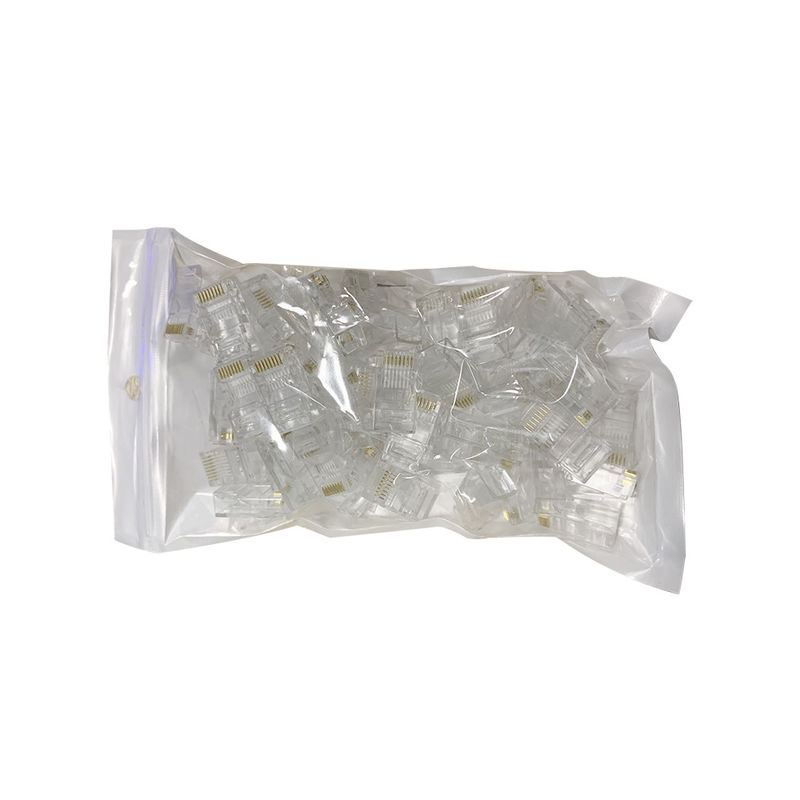 Đầu nối Ethernet Cat5 Cat6 8P8C RJ45 Nam UTP không được che chắn Đầu cắm mô-đun pha lê không được che chắn